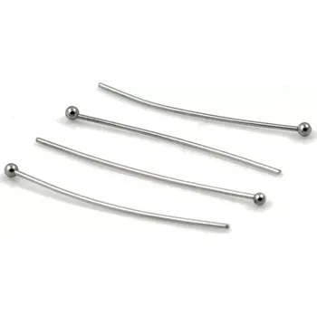 Materiál na výrobu šperku Ketlovací nýty s kuličkou chirurgická ocel 32mm – 10 ks