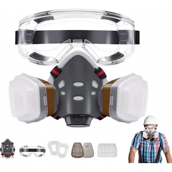 Pleťová maska OPAKOVANĚ POUŽITELNÁ PROTIPRACHOVÁ MASKA S OCHRANNÝMI BRÝLEMI 2V1