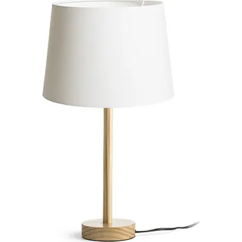 Lampička MAUI/AMBITUS 30 stolní Polycotton bílá/dřevo 230V LED E27 15W