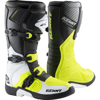 Moto obuv KENNY boty TRACK 22 white/neon yellow - 40