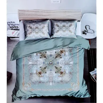 Povlečení Aaram Francouzské saténové povlečení Alanya mátové 220x200 / 70x90x2