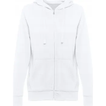 Dámská mikina Teplá, silná tepláková MIKINA dámská rozepínací na zip s kapucí bílá L