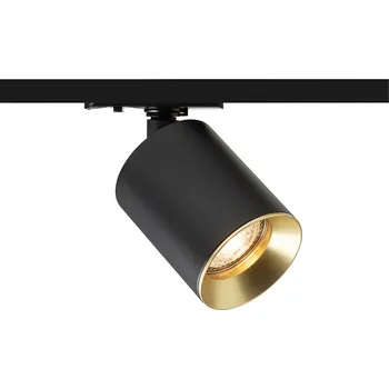 Bodové svítidlo DARIO pro jednookr. lištu černá česaná mosaz 230V LED GU10 9W