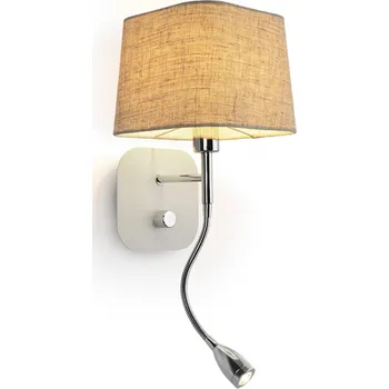 Nástěnné svítidlo PERTH nástěnná s LED bodovkou béžová/bílá chrom 230V LED E14 LED 7+3W 30° 3000K