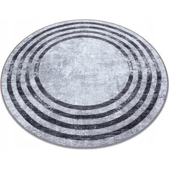 Koberec Koberec pratelný PROTIKLOUZAVÝ do obýváku RÁMEČKY GLAMOUR šedý kulatý 80 cm