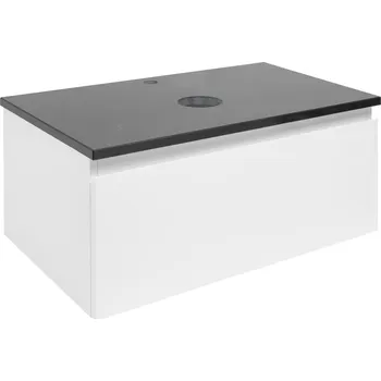 Koupelnový nábytek Koupelnová skříňka s krycí deskou SAT B-WAY 79x30x45 cm bílá lesk BWAY80WZ - BWAY80WZ