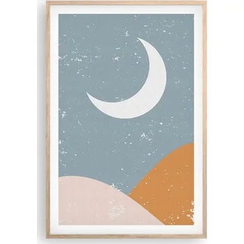 Obraz Obraz plakát v rámu světlý dub do obýváku 61x91 měsíc foto plakáty na zeď