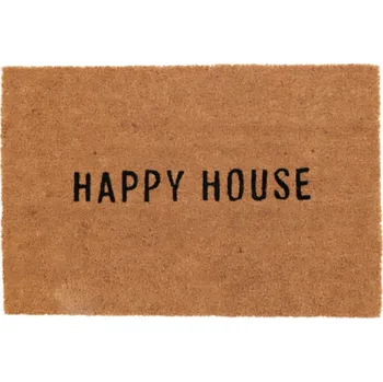 Rohožka KOKOSOVÁ ROHOŽKA HNĚDÁ S NÁPISEM 59 x 39 cm PROTISKLUZOVÁ PŘED DVEŘE