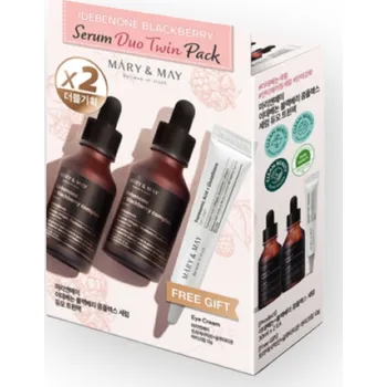 Kosmetická sada Mary & May - Idebenone + Blackberry Complex Serum Duo Twin Pack - Dvojbalení séra s idebenonem a komplexem z ostružin - 2 x 30 ml.