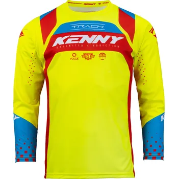 cyklistický dres KENNY dres TRACK FOCUS 23 dětský neon yellow/red - XS