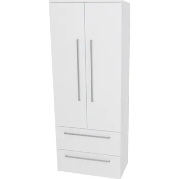 Kotel Mereo Bino, koupelnová skříňka vysoká 163 cm, dvojitá, Multidecor, Bílá lesk perlička - CN699BIEL