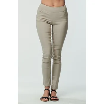 Dámské kalhoty Velmi úzké béžové dámské kalhoty s kapsami 372 mic délka normální velikost 3XL