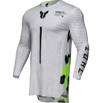 cyklistický dres THOR dres SPORTMODE Riot black/fluo yellow/light gray/white - 2XL