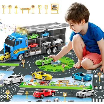 autíčko HRAČKY NÁKLADNÍ AUTO AUTOPŘEPRAVNÍK SE SVĚTLEM A ZVUKEM HRAČKY PRO DĚTI