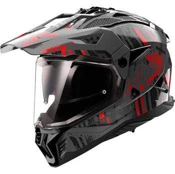 Motodoplněk LS2 přilba PIONEER II MX702 Crazy black/grey/red - 2XL