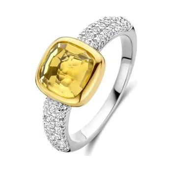 Prsten Prsten TI SENTO se zlacením a zirkony 12331DY/56