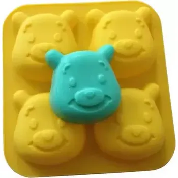 Mýdlo Silikonová forma na mýdlo - 4x Medvídek animák