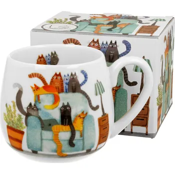 DUO Gifts DG - Porcelánový hrnek barylka KOČKY na křesle - 430 ml