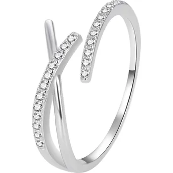 Prsten Agato Elegantní otevřený stříbrný prsten se zirkony AGT-R59W 52 mm + 2 měsíce na vrácení zboží