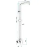 Mereo Nástěnná sprchová baterie Mada 150 mm se sprchovou tyčí bez příslušenství - CBE60104SM