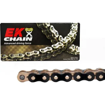 Řetězová sada pro motocykl EK CHAIN qX-kroužkový řetěz OEM kvality EK 530 MVXZ2 112 L černý/zlatý/zlatý