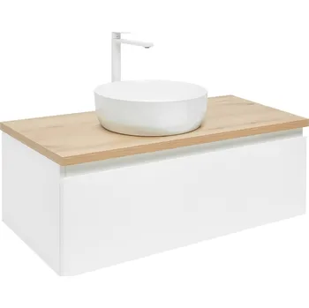 Koupelnový nábytek Koupelnová skříňka s krycí deskou SAT B-WAY 99x30x45 cm bílá lesk BWAY100WDOAKU2B - BWAY100WDOAKU2B