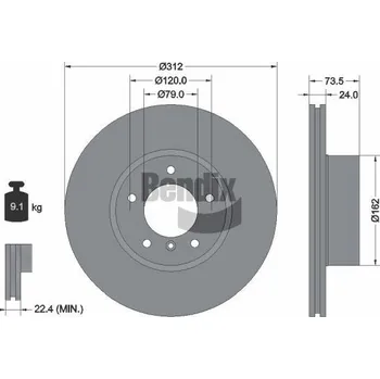 Brzdový kotouč Brzdový kotouč BENDIX Braking BDS1084HC