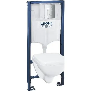 WC sada Grohe Set předstěnové instalace, klozetu a sedátka softclose, tlačítko Even, chrom - G39467000