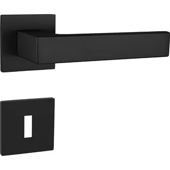 Dveřní kování TI - SQUARE - HR 4275Q 5S rozety BBQ, klika/klika BS - Černá matná (153)