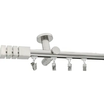 Garnýž Kovovégarnýže.cz Stropní garnýž Molde broadway 19 mm efekt nerez Varianta jednořadá nebo dvouřadá: Dvouřadá, Uchycení látky: jezdec s háčkem, Délka garnýže Broadway: 300 cm