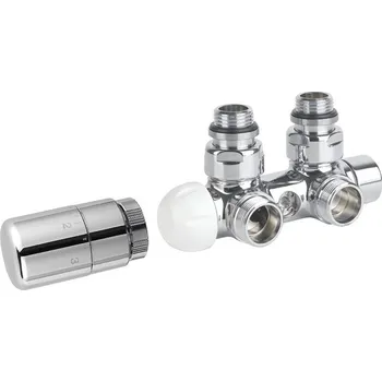 Radiátor Sapho TWIN připojovací sada ventilů termostatická pro středové připojení, pravé, chrom - CP3010