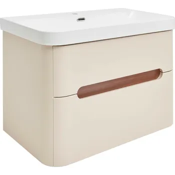 Koupelnový nábytek Koupelnová skříňka s umyvadlem SAT Fusion 77,5x53x45 cm pískově béžová mat SATFUSION280BEU - SATFUSION280BEU