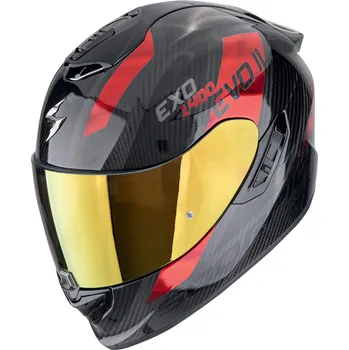 Helma na motorku SCORPION přilba EXO-1400 EVO II CARBON AIR Platted black/red - XL