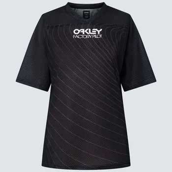 cyklistický dres OAKLEY cyklo dres FACTORY PILOT RC Ss dámský blackout - XS