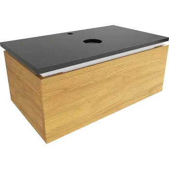 Koupelnový nábytek Koupelnová skříňka s žulovou krycí deskou SAT Feel 80x30x46 cm medový dub mat SATFEEL80DMZ - SATFEEL80DMZ