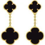 Majya Stříbrné náušnice LUCKY MIJA black pozlacené Ag/; ≤5,30 g 11834