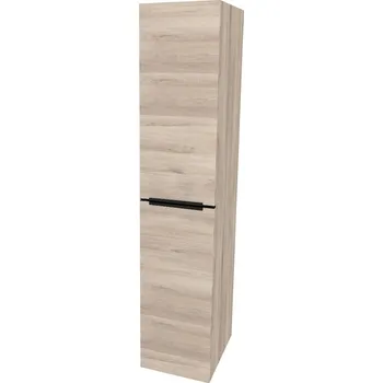 Kotel Mereo Mailo, koupelnová skříňka vysoká 170 cm, černé madlo, Multidecor, Dub Kronberg světlý - CN594LPBDKRS