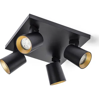 Žárovka KENNY IV stropní černá/zlatá 230V LED GU10 4x8W