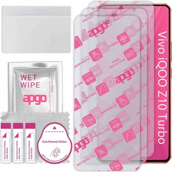 Pouzdro na mobilní telefon 3x Hybridní Sklo pro Vivo iQOO Z10 Turbo, náhrada tvrzeného skla, flexibilní