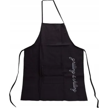 Kuchyňská zástěra KUCHYŇSKÁ ZÁSTĚRA BAVLNĚNÁ S KAPSOU ŠEDÁ 60 x 84 cm