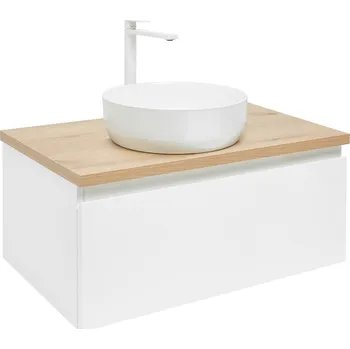 Koupelnový nábytek Koupelnová skříňka s krycí deskou SAT B-WAY 79x30x45 cm bílá lesk BWAY80WDOAKU2B - BWAY80WDOAKU2B