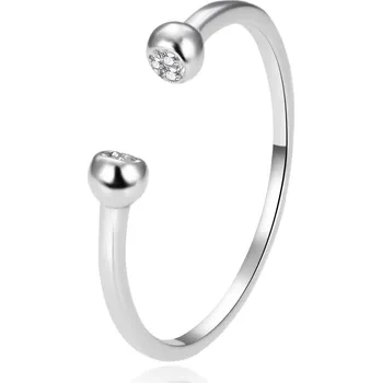 Prsten Agato Otevřený stříbrný prsten se zirkony AGT-R45W 62 mm + 2 měsíce na vrácení zboží