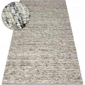 Koberec VLNĚNÝ PLETENÝ OBOUSTRANNÝ KOBEREC šedý PŘÍRODNÍ 60x100 cm