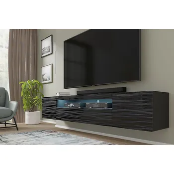 Televizní stolek BIM Televizní stolek Aura 200 SAHARA/ČERNÝ s LED osvětlením