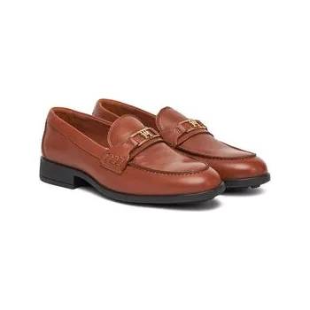 Pánská obuv Loafersy Tommy Hilfiger Th Logo Leather Loafer FW0FW08705 Hnědá 36