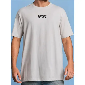 Pánské tričko Sinsay - Bavlněné oversize tričko s potiskem - béžová - 514EY-02X - 514EY-02X-XS