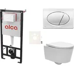 Cenově zvýhodněný závěsný WC set Alca do lehkých stěn / předstěnová montáž + WC SAT Brevis SIKOASW2 - SIKOASW2