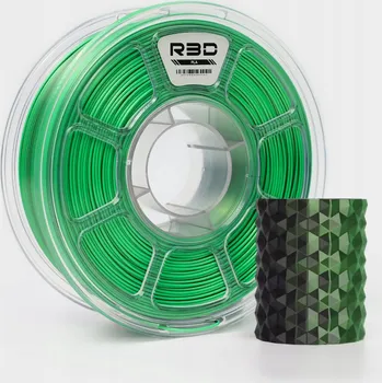 Filament R3D PLA Magic SILK 1,75mm 1kg DUAL Color Černo-Zelená, vícebarevný