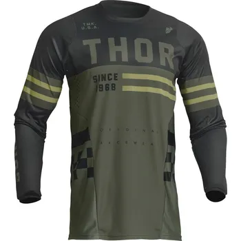 cyklistický dres THOR dres PULSE Combat army/black - M
