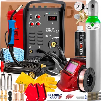 Svářečka INVERTOROVÁ SVÁŘEČKA IDEAL TECNO MIG 215 230V 200A MMA FLUX PRO OCEL A HLINÍK
